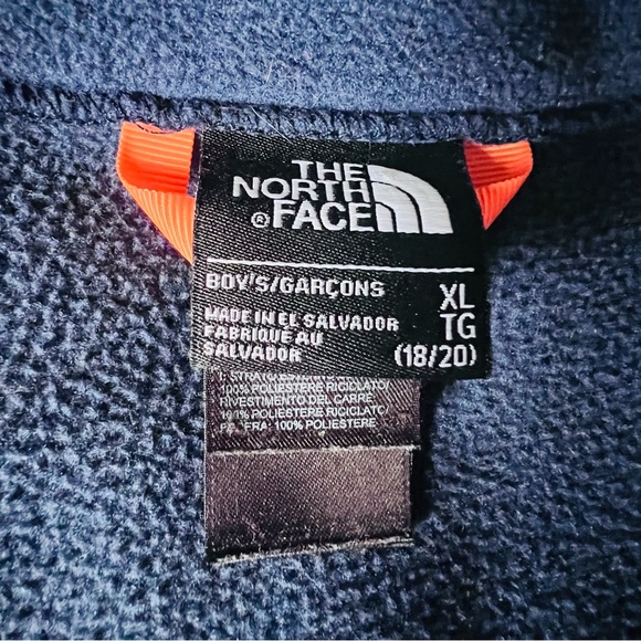 The North Face Coat ~ Blue ~ Size Youth XL 18/20 ~ 1/2 Fleece ~ Full Zip - Picture 8 of 9